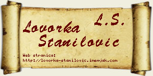 Lovorka Stanilović vizit kartica